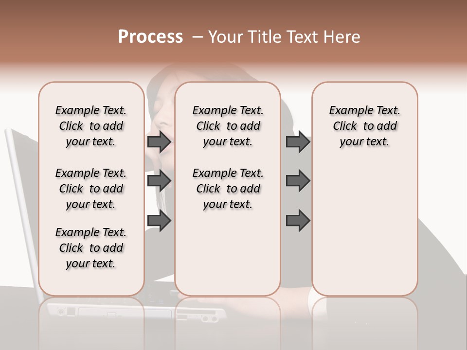 Young Businesswoman Asleep At Her Computer PowerPoint Template