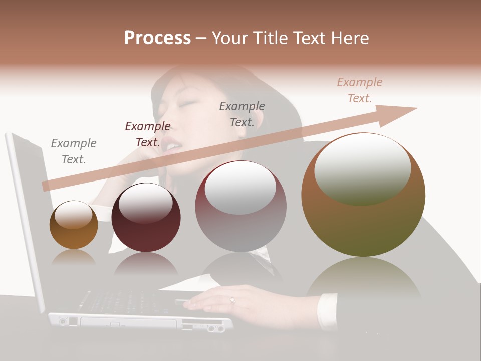 Young Businesswoman Asleep At Her Computer PowerPoint Template