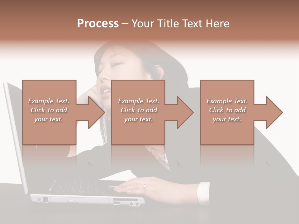 Young Businesswoman Asleep At Her Computer PowerPoint Template