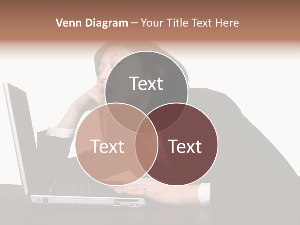 Young Businesswoman Asleep At Her Computer PowerPoint Template