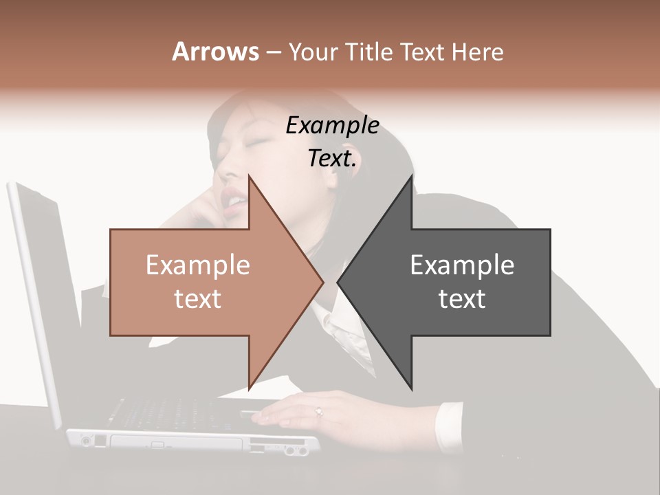 Young Businesswoman Asleep At Her Computer PowerPoint Template