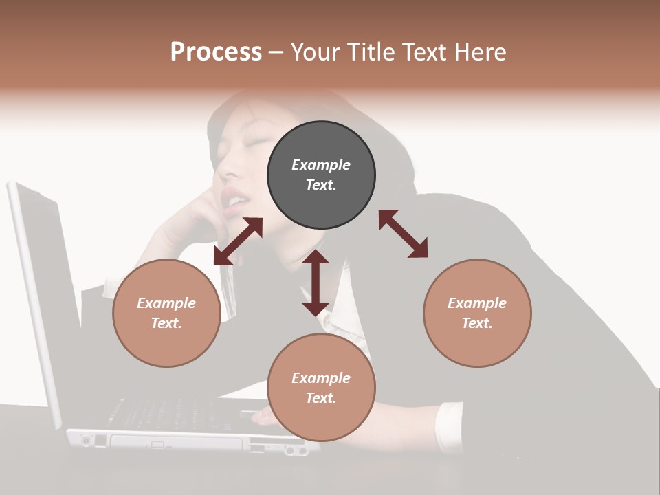 Young Businesswoman Asleep At Her Computer PowerPoint Template