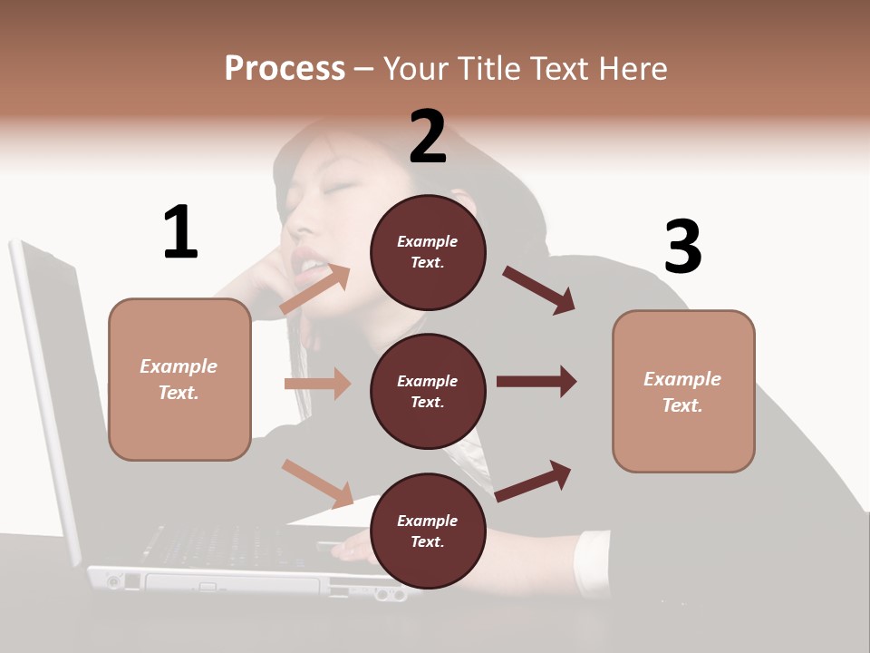 Young Businesswoman Asleep At Her Computer PowerPoint Template