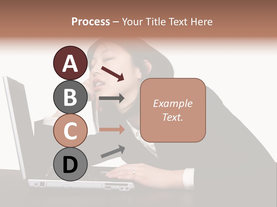 Young Businesswoman Asleep At Her Computer PowerPoint Template