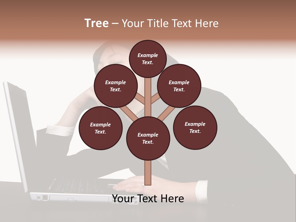 Young Businesswoman Asleep At Her Computer PowerPoint Template