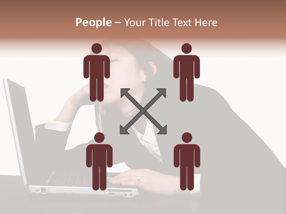 Young Businesswoman Asleep At Her Computer PowerPoint Template