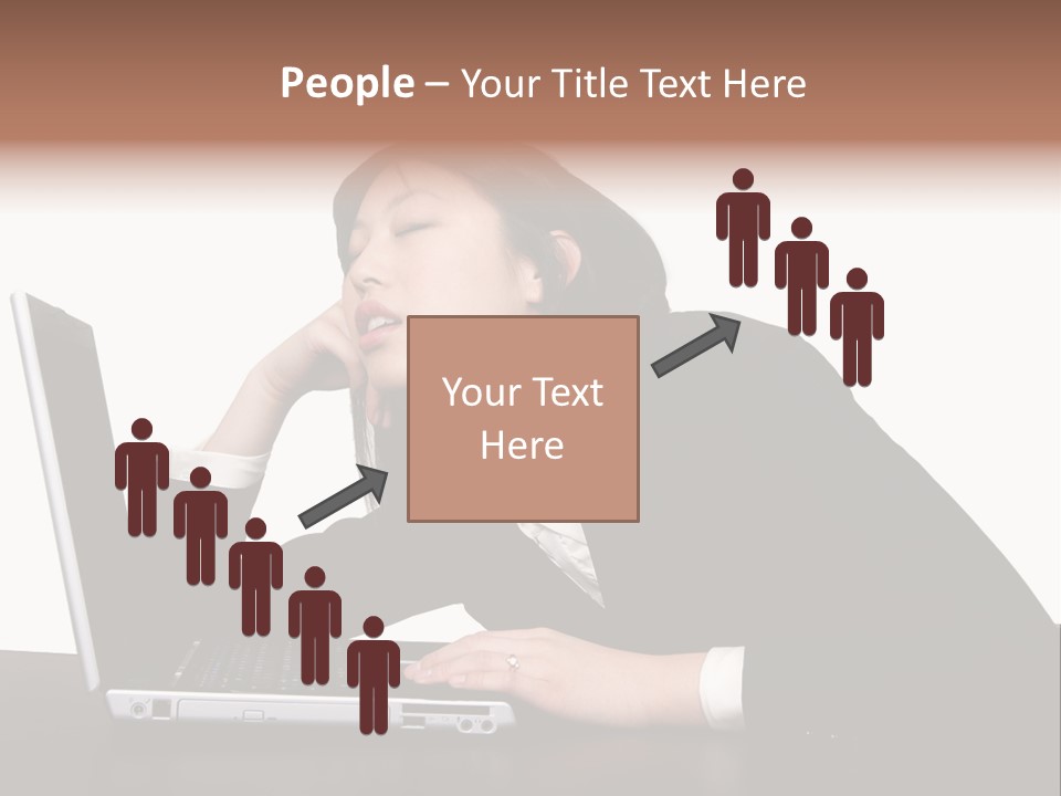 Young Businesswoman Asleep At Her Computer PowerPoint Template