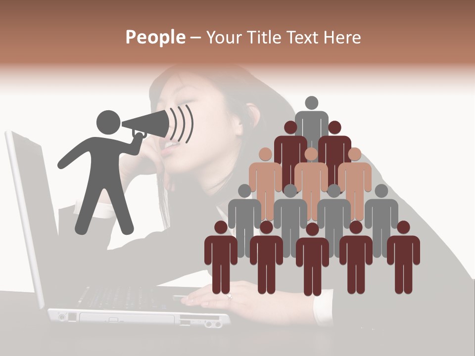 Young Businesswoman Asleep At Her Computer PowerPoint Template