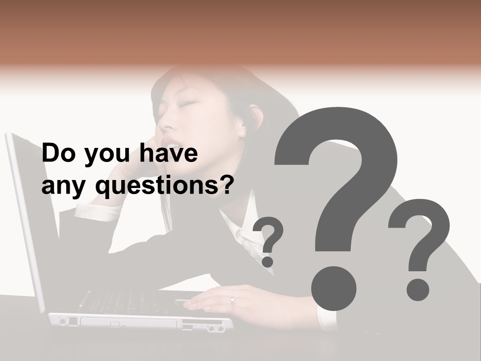 Young Businesswoman Asleep At Her Computer PowerPoint Template