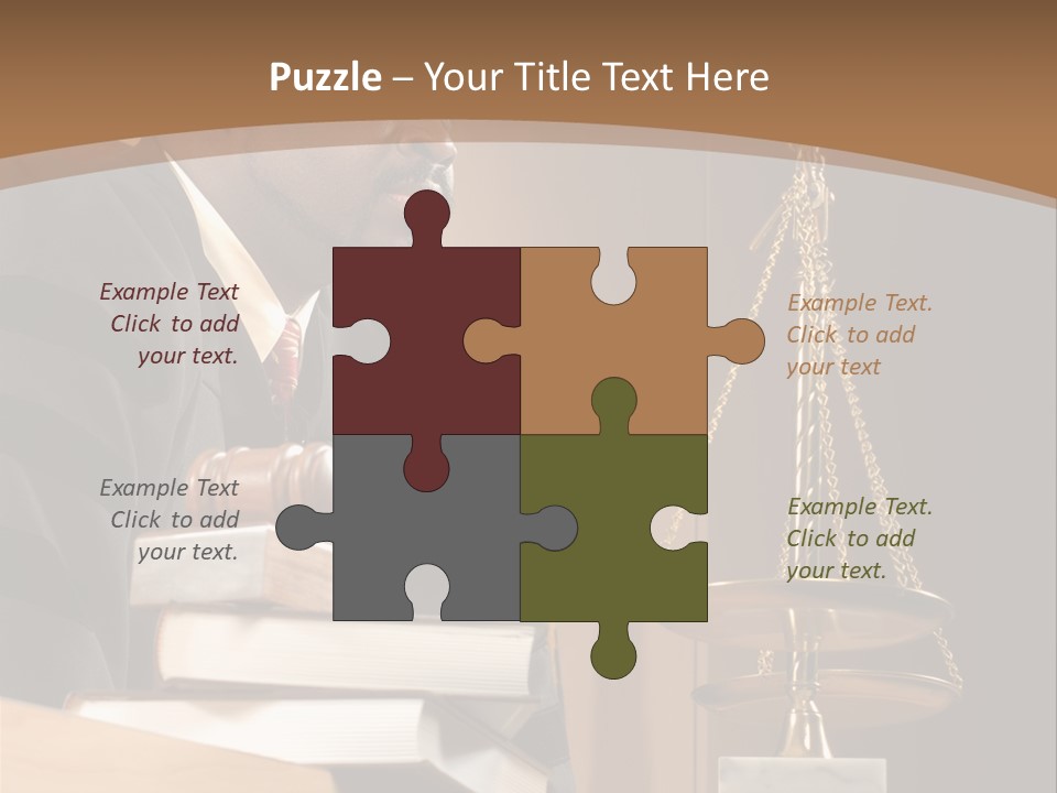 Judge Listening Closely In The Courtroom PowerPoint Template