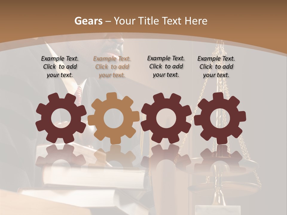 Judge Listening Closely In The Courtroom PowerPoint Template