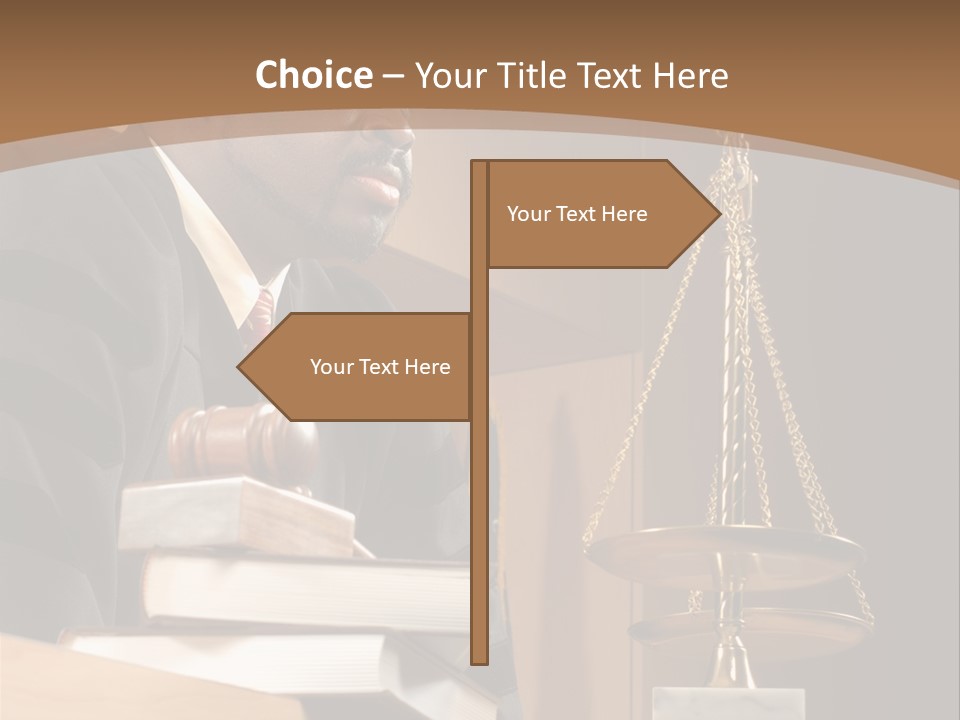 Judge Listening Closely In The Courtroom PowerPoint Template