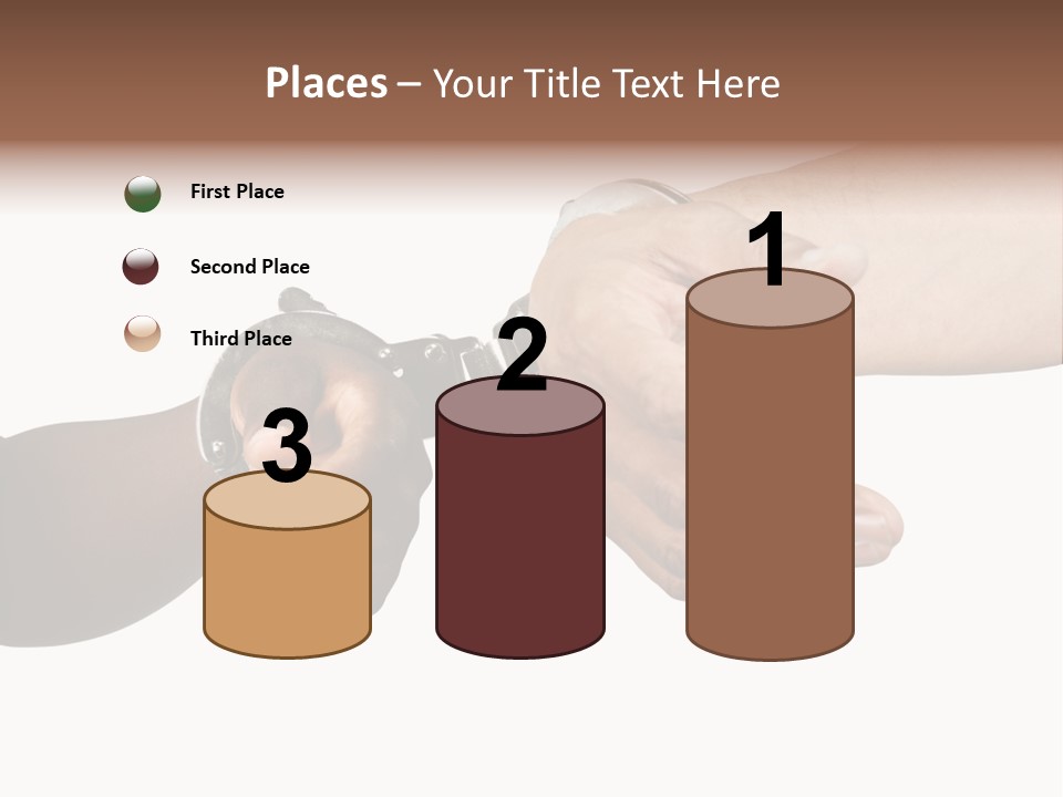 Handcuffed Hispanic Man Hands And African Woman Isolated On White Background PowerPoint Template