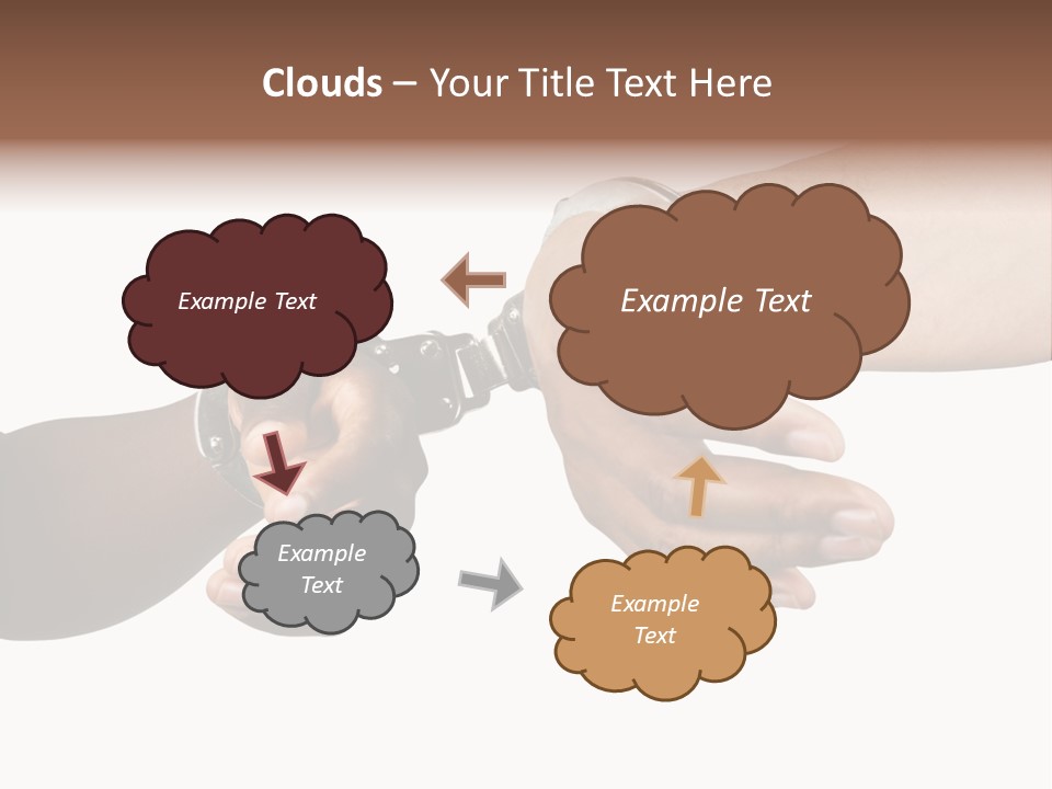 Handcuffed Hispanic Man Hands And African Woman Isolated On White Background PowerPoint Template