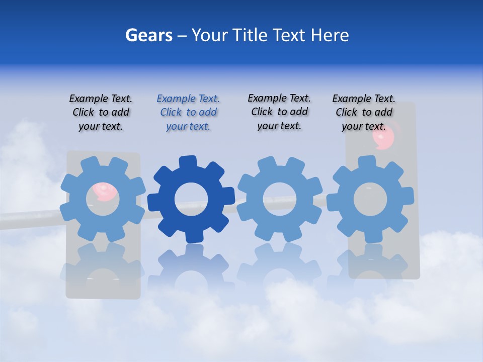 A Close Up On A Red Traffic Light With Blue Sky And Clouds In The Background. PowerPoint Template