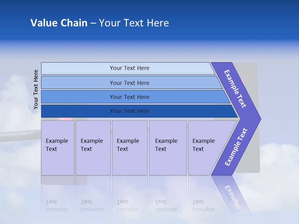 A Close Up On A Red Traffic Light With Blue Sky And Clouds In The Background. PowerPoint Template