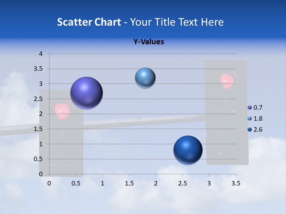 A Close Up On A Red Traffic Light With Blue Sky And Clouds In The Background. PowerPoint Template