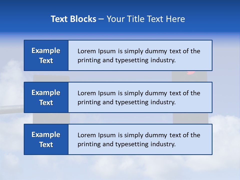A Close Up On A Red Traffic Light With Blue Sky And Clouds In The Background. PowerPoint Template