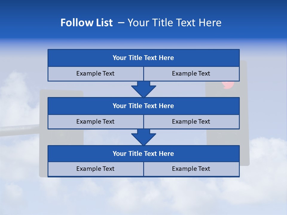 A Close Up On A Red Traffic Light With Blue Sky And Clouds In The Background. PowerPoint Template