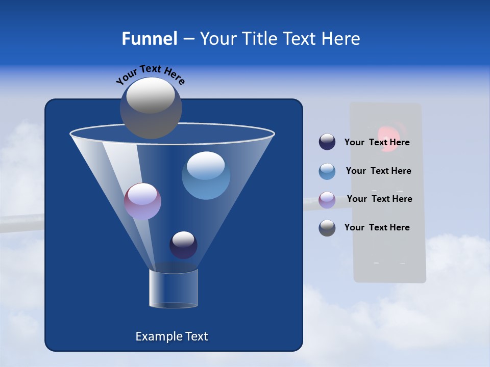 A Close Up On A Red Traffic Light With Blue Sky And Clouds In The Background. PowerPoint Template
