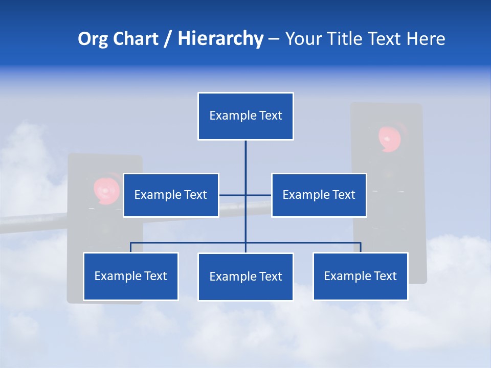 A Close Up On A Red Traffic Light With Blue Sky And Clouds In The Background. PowerPoint Template