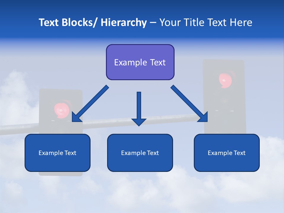 A Close Up On A Red Traffic Light With Blue Sky And Clouds In The Background. PowerPoint Template