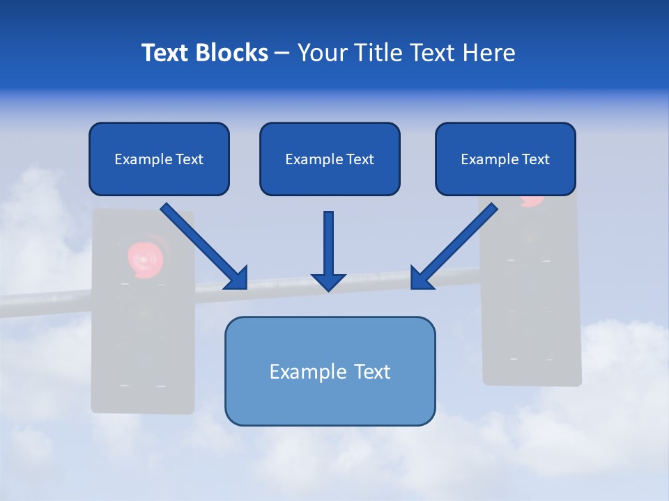 A Close Up On A Red Traffic Light With Blue Sky And Clouds In The Background. PowerPoint Template