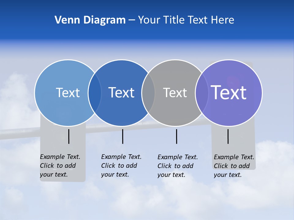 A Close Up On A Red Traffic Light With Blue Sky And Clouds In The Background. PowerPoint Template