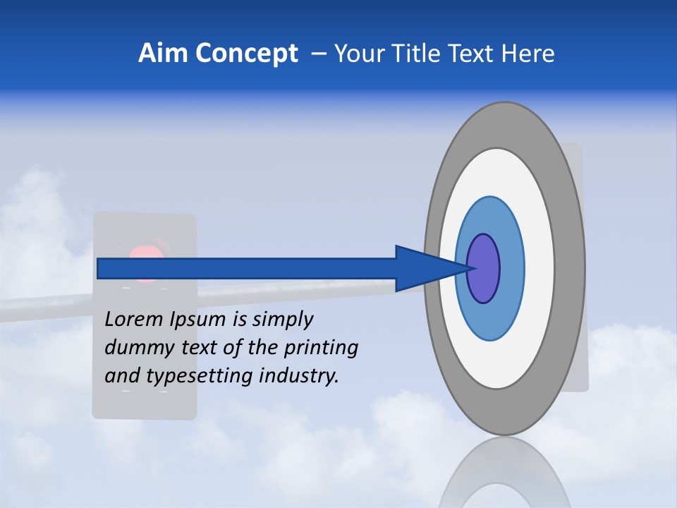 A Close Up On A Red Traffic Light With Blue Sky And Clouds In The Background. PowerPoint Template