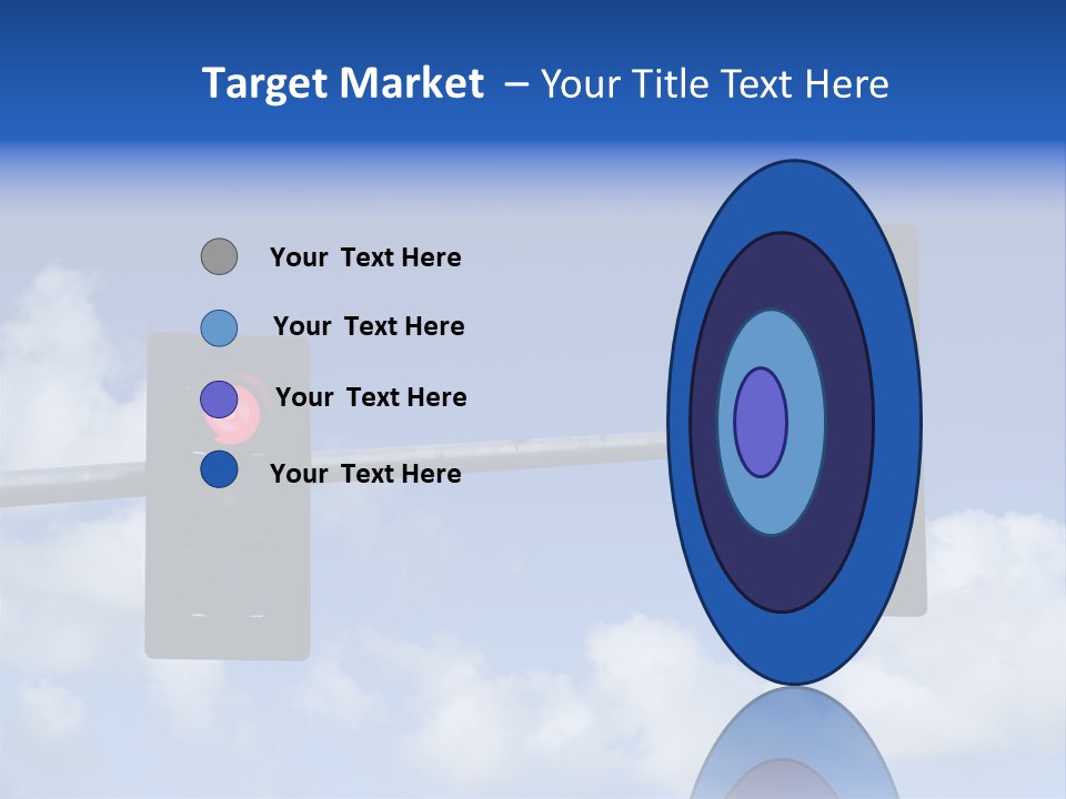 A Close Up On A Red Traffic Light With Blue Sky And Clouds In The Background. PowerPoint Template