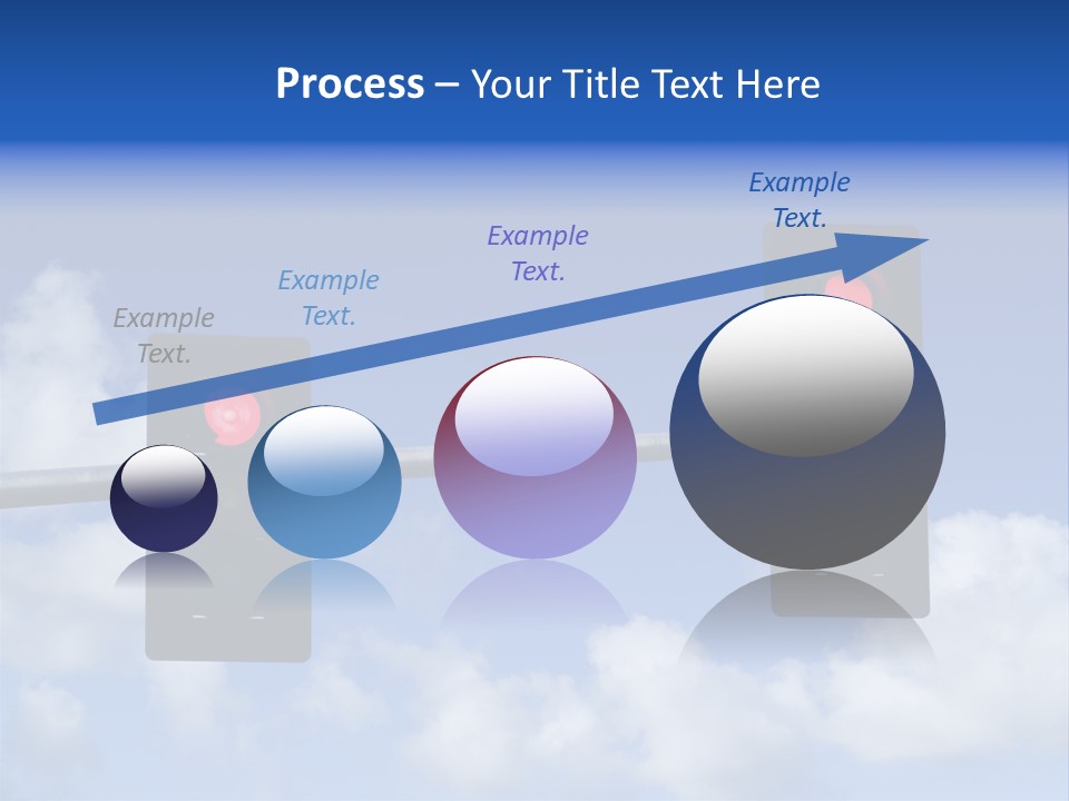 A Close Up On A Red Traffic Light With Blue Sky And Clouds In The Background. PowerPoint Template