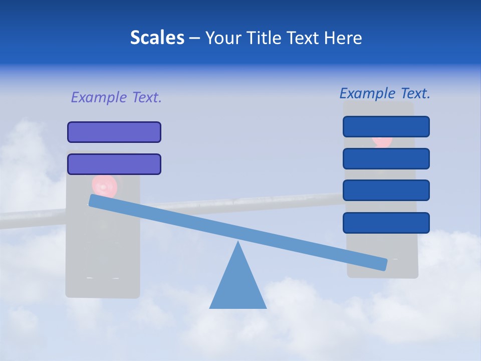 A Close Up On A Red Traffic Light With Blue Sky And Clouds In The Background. PowerPoint Template