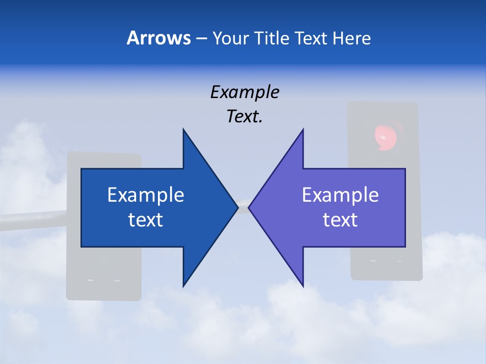 A Close Up On A Red Traffic Light With Blue Sky And Clouds In The Background. PowerPoint Template