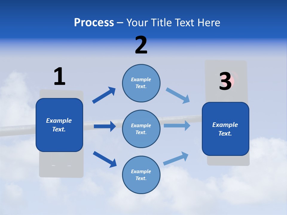A Close Up On A Red Traffic Light With Blue Sky And Clouds In The Background. PowerPoint Template