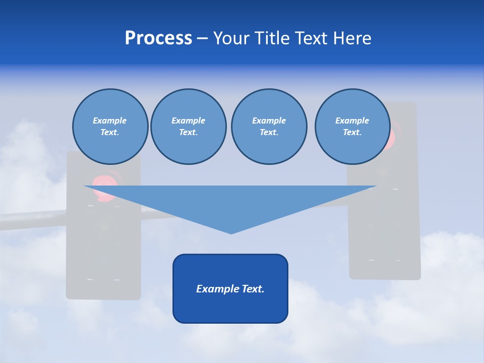 A Close Up On A Red Traffic Light With Blue Sky And Clouds In The Background. PowerPoint Template