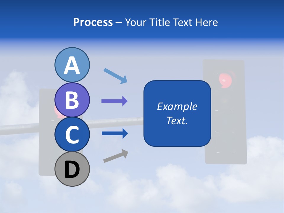 A Close Up On A Red Traffic Light With Blue Sky And Clouds In The Background. PowerPoint Template