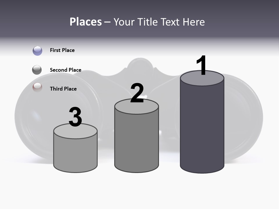 Black Binoculars On White Background. PowerPoint Template