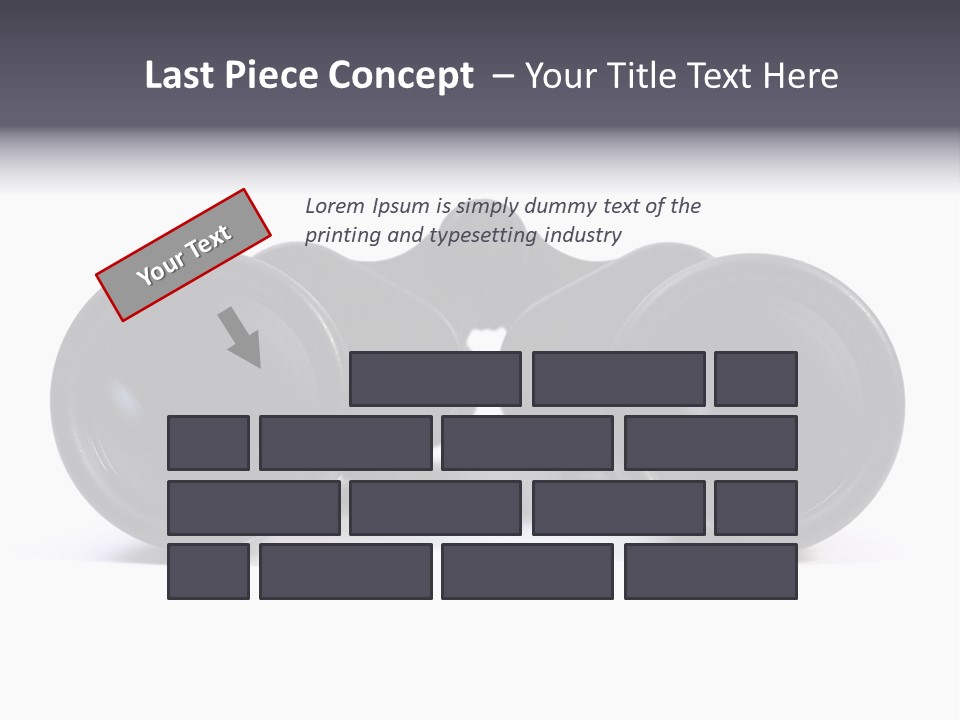 Black Binoculars On White Background. PowerPoint Template