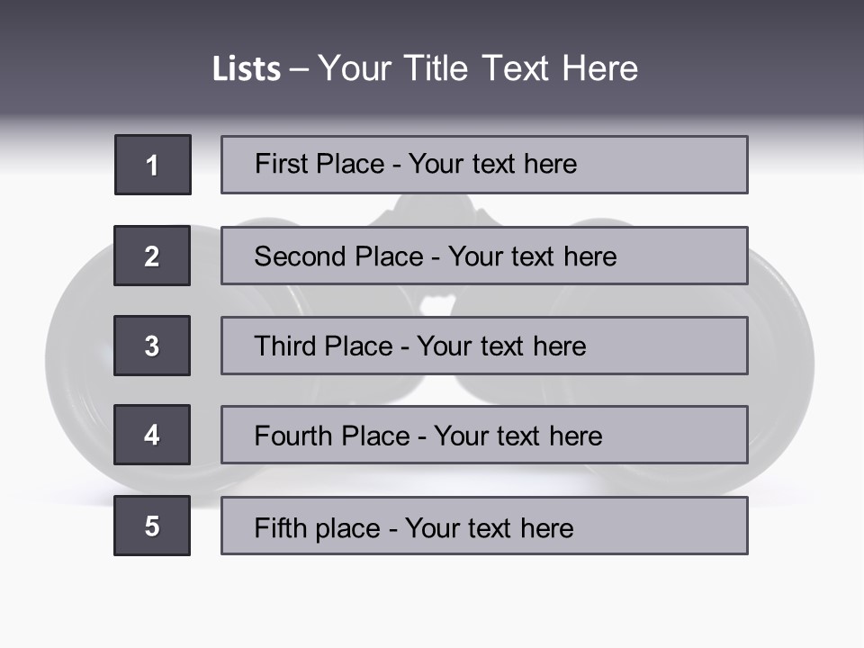 Black Binoculars On White Background. PowerPoint Template