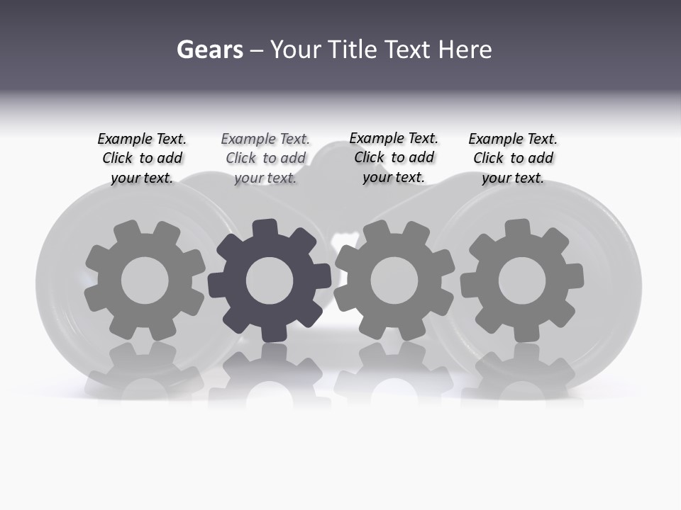 Black Binoculars On White Background. PowerPoint Template