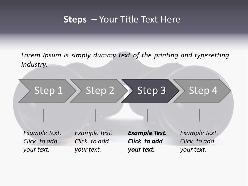 Black Binoculars On White Background. PowerPoint Template