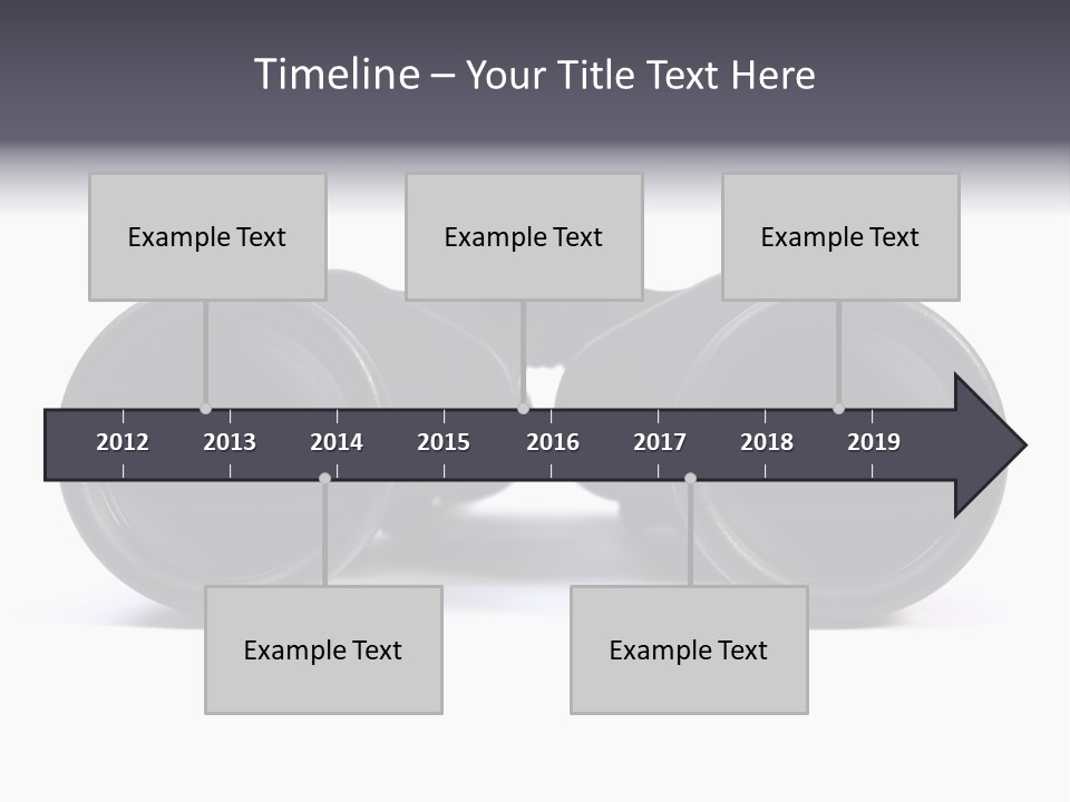 Black Binoculars On White Background. PowerPoint Template