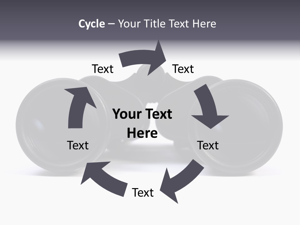 Black Binoculars On White Background. PowerPoint Template