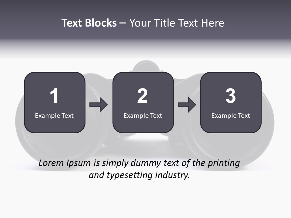 Black Binoculars On White Background. PowerPoint Template