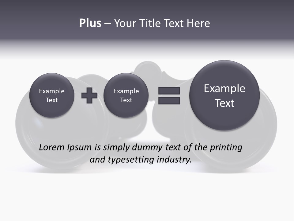 Black Binoculars On White Background. PowerPoint Template