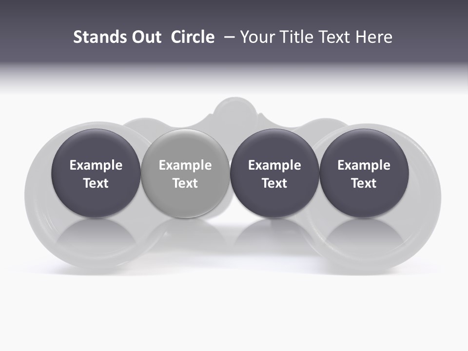 Black Binoculars On White Background. PowerPoint Template