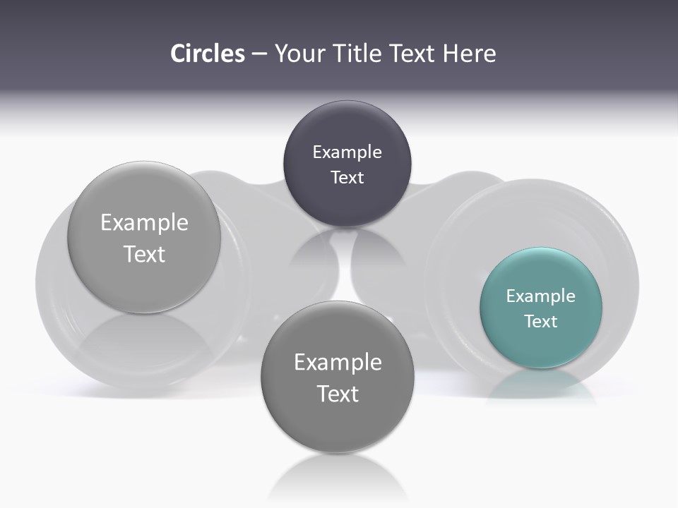 Black Binoculars On White Background. PowerPoint Template