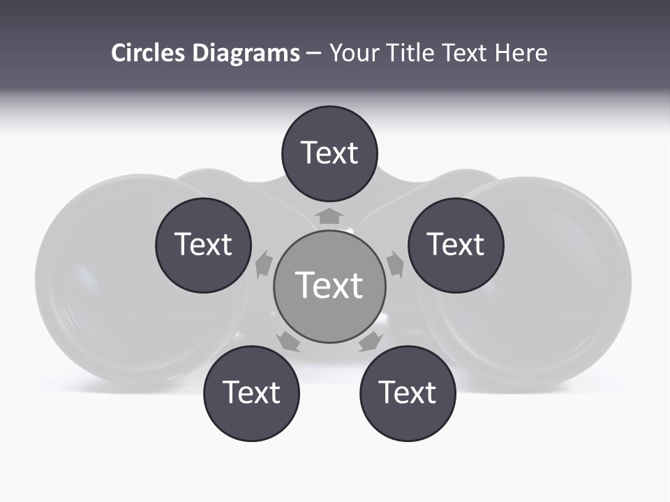 Black Binoculars On White Background. PowerPoint Template