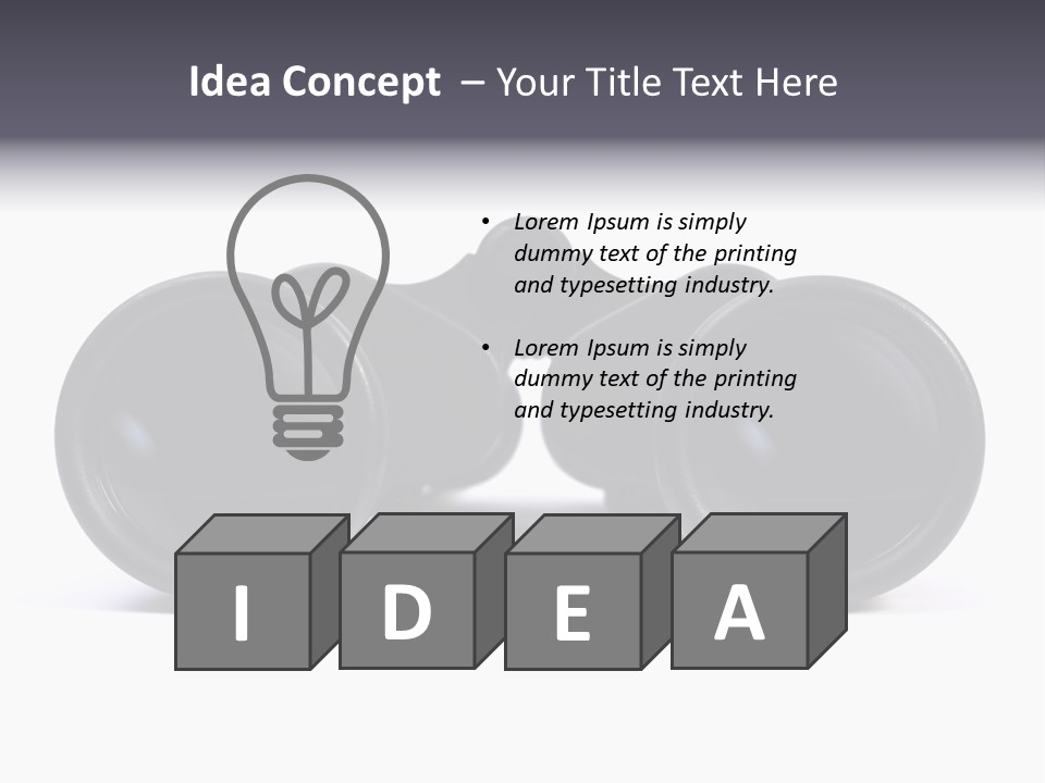 Black Binoculars On White Background. PowerPoint Template