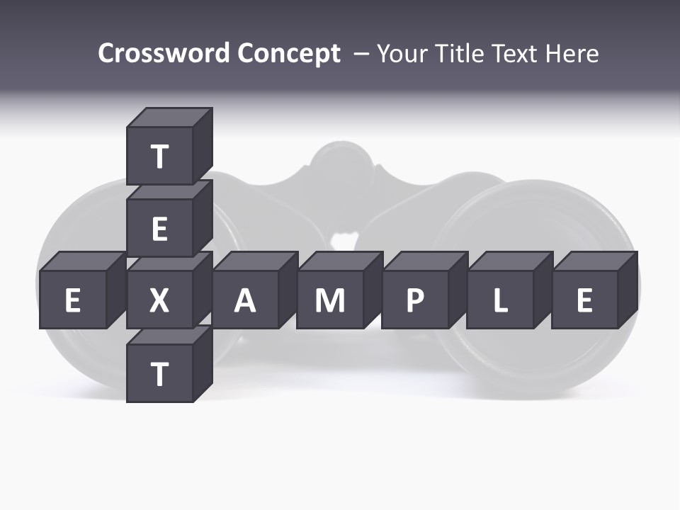 Black Binoculars On White Background. PowerPoint Template